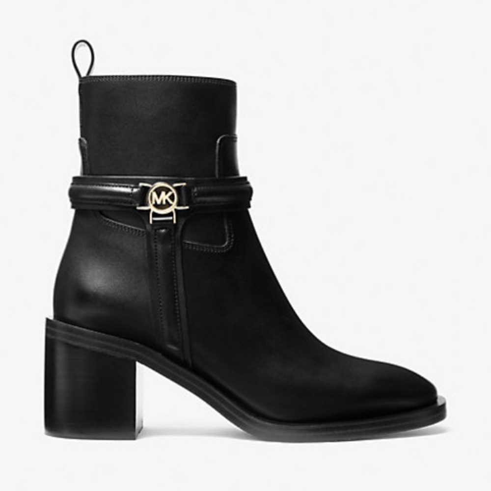 MICHAEL KORS 100% LEATHER MINDY Block Heel Bootie NEW IN BOX | MSRP $295 | S 8.5 - Picture 7 of 14